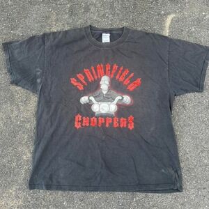 The Simpsons Springfield Choppers Homer Black Short Sleeve Shirt Adult XL Cotton